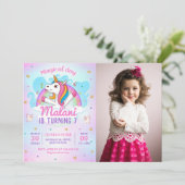 魔法のユニコーン紫の誕生日パーティー 招待状 (スタンド正面)