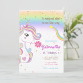 魔法のユニコーン紫の誕生日パーティー 招待状 (スタンド正面)