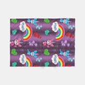 魔法のユニコーン紫 フリースブランケット (正面(横))