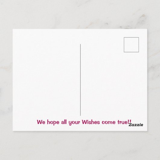 魔法のユニコーン花誕生日パーソナライズ ポストカード (裏面)