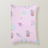 魔法のユニコーン虹のグラデーション誕生日パーティー アクセントクッション (正面(垂直))