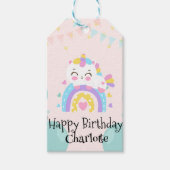 魔法のユニコーン虹のグラデーション誕生日パーティー ギフトタグ (正面)