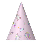 魔法のユニコーン虹のグラデーション誕生日パーティー パーティーハット (左)