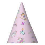 魔法のユニコーン虹のグラデーション誕生日パーティー パーティーハット (右)