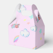 魔法のユニコーン虹のグラデーション誕生日パーティー フェイバーボックス (裏面サイド)
