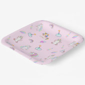 魔法のユニコーン虹のグラデーション誕生日パーティー ペーパープレート (傾斜あり)