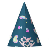 魔法のユニコーン虹の回転木馬パターン誕生日 パーティーハット (裏面)