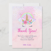 魔法のユニコーン虹の誕生日 サンキューカード (正面)