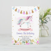 魔法のユニコーン誕生日の招待状 招待状 (スタンド正面)