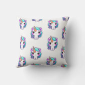 魔法のユニコーン誕生日の願い – かわいいスタイル クッション (裏面)