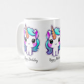 魔法のユニコーン誕生日の願い – かわいいスタイル コーヒーマグカップ (正面左)