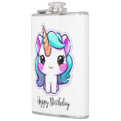 魔法のユニコーン誕生日の願い – かわいいスタイル フラスク (左)