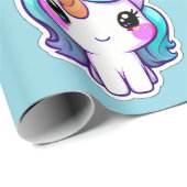 魔法のユニコーン誕生日の願い – かわいいスタイル ラッピングペーパー (ロールコーナー)