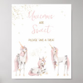 魔法のユニコーン誕生日ウィズサイン ポスター (正面)