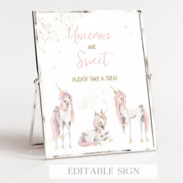 魔法のユニコーン誕生日ウィズサイン ポスター