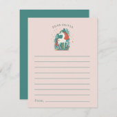 魔法のユニコーン誕生日タイムカプセルのウィッシュ&ズ アドバイスカード (正面/裏面)