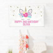 魔法のユニコーン誕生日パーティバナー 横断幕 (インサイチュ)