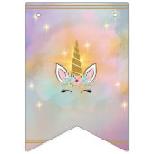 魔法のユニコーン誕生日パーティバンティングバナー バンティングフラッグ (第1の旗)