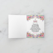 魔法のユニコーン誕生日パーティーありがとうノートカード サンキューカード (内部)