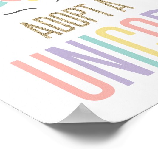 魔法のユニコーン誕生日パーティーのサインを採用する ポスター (角)