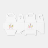 魔法のユニコーン誕生日パーティーの好意ボックス。 フェイバーボックス (折り畳みなし)