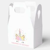 魔法のユニコーン誕生日パーティーの好意ボックス。 フェイバーボックス (オープン)