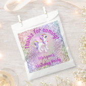 魔法のユニコーン誕生日パーティーの好意 フェイバーバッグ (クリップ留めされた状態)