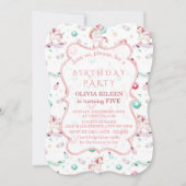 魔法のユニコーン誕生日パーティーガール任意の年齢 招待状 (正面)