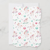 魔法のユニコーン誕生日パーティーガール任意の年齢 招待状 (裏面)