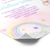 魔法のユニコーン誕生日パーティータイムカプセルサイン ポスター (角)