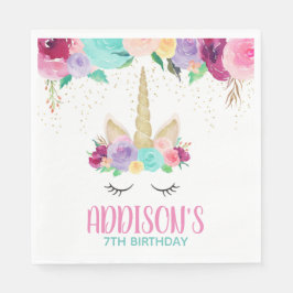 魔法のユニコーン誕生日パーティー赤ちゃんシャワーナプキン スタンダードランチョンナプキン