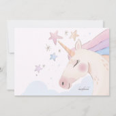 魔法のユニコーン誕生日パーティー 招待状 (裏面)