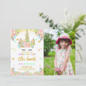 魔法のユニコーン誕生日写真招待状 招待状 (スタンド正面)