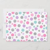 魔法のユニコーン誕生日招待状 ピンク＆シルバー 招待状 (裏面)