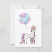 魔法のユニコーン誕生日招待状 招待状 (裏面)