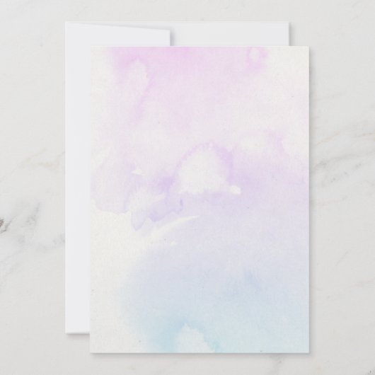 魔法のユニコーン誕生日 色とりどりの虹 招待状 (裏面)