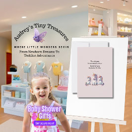 魔法のユニコーン赤ちゃんシャワーサンキューカード サンキューカード