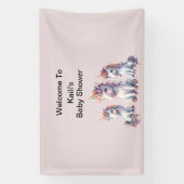 魔法のユニコーン赤ちゃんシャワーバナー 横断幕 (縦)