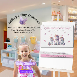 魔法のユニコーン赤ちゃんシャワー希望ゲストブック ゲストブック