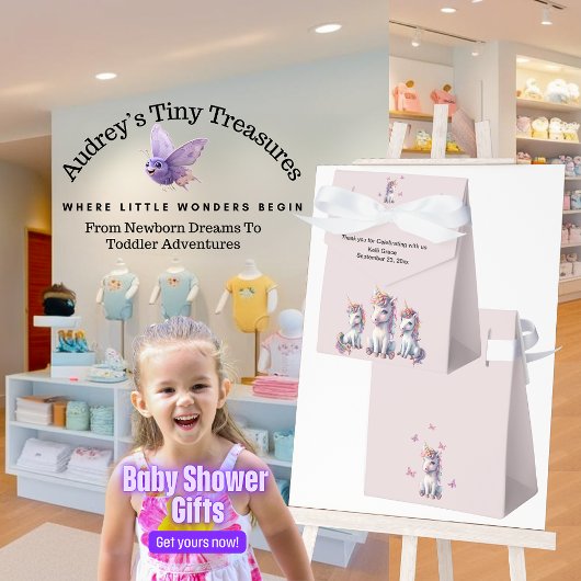 魔法のユニコーン赤ちゃんシャワー特典ボックス フェイバーボックス