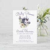 魔法のユニコーン赤ちゃんシャワー |水モダン色 招待状 (スタンド正面)