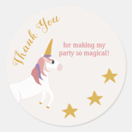 魔法のユニコーン黄色い星 ラウンドシール