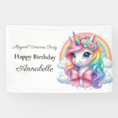 魔法のユニコーン1歳誕生日バナー｜パーティーサイン 横断幕 (横)