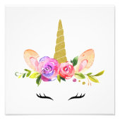 魔法のユニコーン,おとぎ話,女の子の子供部屋,ピンク フォトプリント (正面)