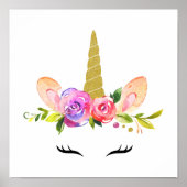 魔法のユニコーン,おとぎ話,女の子の子供部屋,ピンク ポスター (正面)