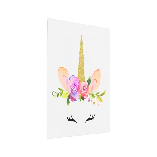 魔法のユニコーン,おとぎ話,女の子の子供部屋,ピンク メタルプリント (3/4)