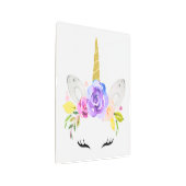 魔法のユニコーン,かわいいユニコーン,女の子の子供部屋,ピンク メタルプリント (3/4)