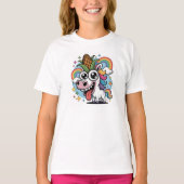 魔法のユニコーン - とうもろこしに変身 Tシャツ (正面)