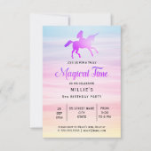 魔法のユニコーン|の誕生日のパーティの招待状 招待状 (正面)