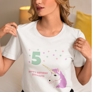 魔法のユニコーン ガールズバースデー Tシャツ